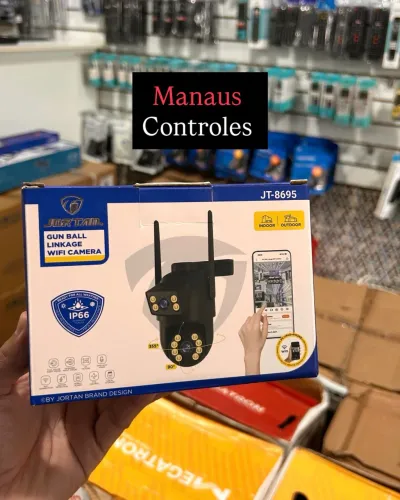 Câmera de Segurança Sem Fio com Lente Dupla Wi-Fi 2.4GHz + Visão Noturna 