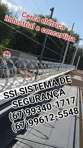 Cerca elétrica industrial e concertina galvanizada 