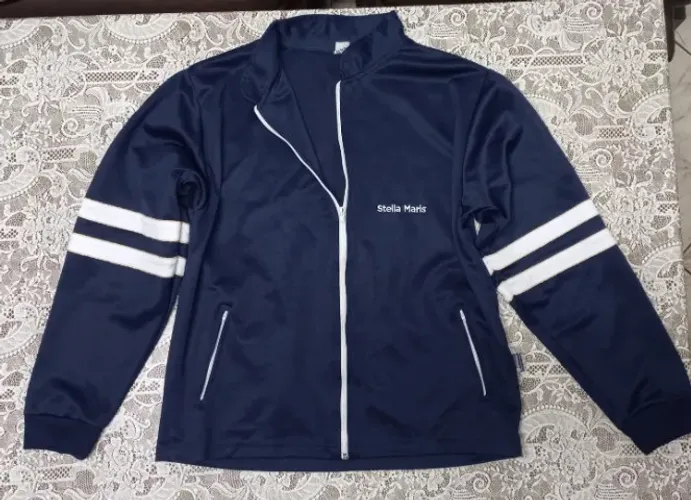 1 JAQUETA COM ZIPER (ADIDAS) DE UNIFORME COLÉGIO STELLA MARIS (CURITIBA) EF II (AZUL)