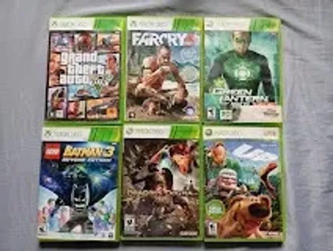 Jogos para xbox 360 original. GTA V, Lego Batman 3, Farcry3, Lanterna verde entre outros.
