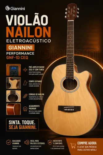 Violão Eletroacústico Giannini Performance GNF-1D CEQ 