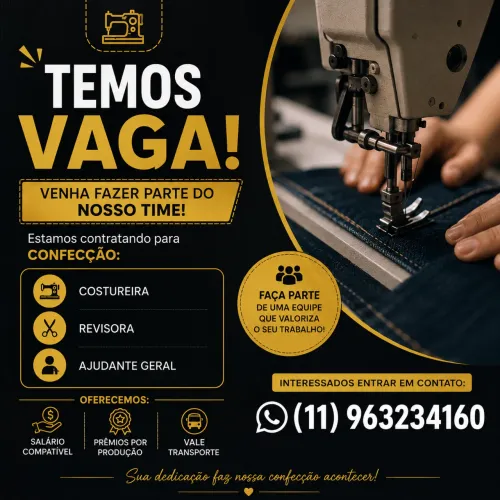 Oportunidade para confecção
