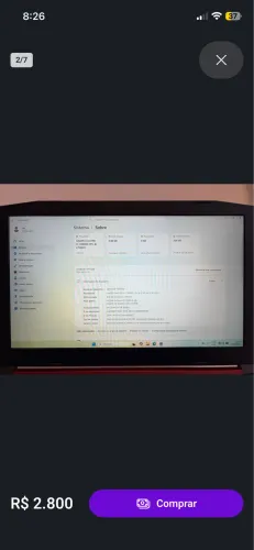 Notebook gamer Acer nitro 5