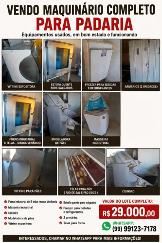 Vendo máquina completa para padaria
