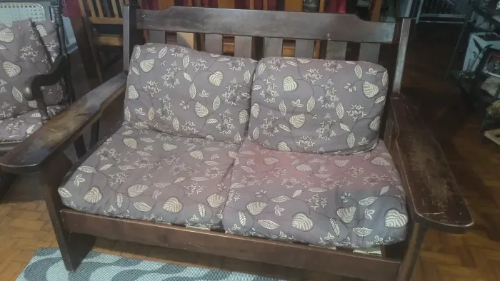 Conjunto de sofá de madeira