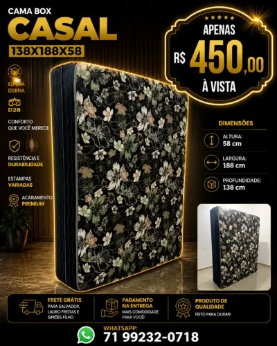 CAMA BOX CASAL ENTREGA IMEDIATA 