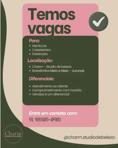 Vagas para profissionais da beleza 