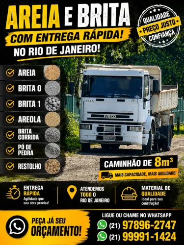 Areia lavada e brita 1