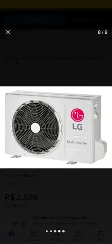 Evaporadora ar condicionado LG 9000 btus