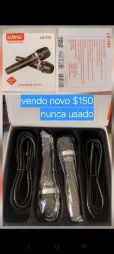 2 microfones com fio