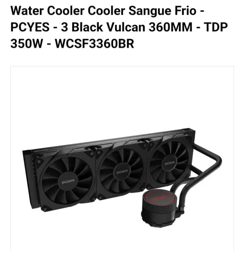 Water Cooler Cooler Sangue Frio - PCYES - 3 Black Vulcan 360MM