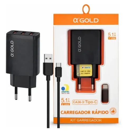 Carregador rápido tipo c