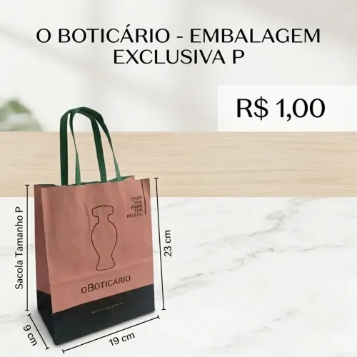 Sacola o boticário 1.00e natura 2.00