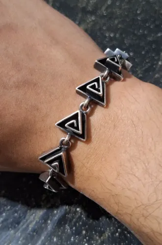Pulseria prata 925 motivo triângulo com espiral