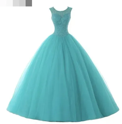 Vestido Debutante 15 anos Casamento Baile de Formatura Princesa Azul Tiffany
