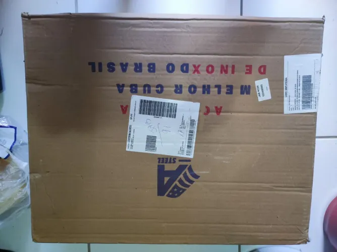 Cuba de inox para área de serviço.