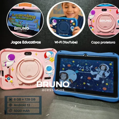 Tablet Infantil Educativo 7p com capa antichoque menino menina