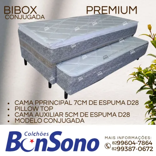 Bicama bibox solteiro bonsono D28, cama auxiliar D28 pronta entrega 