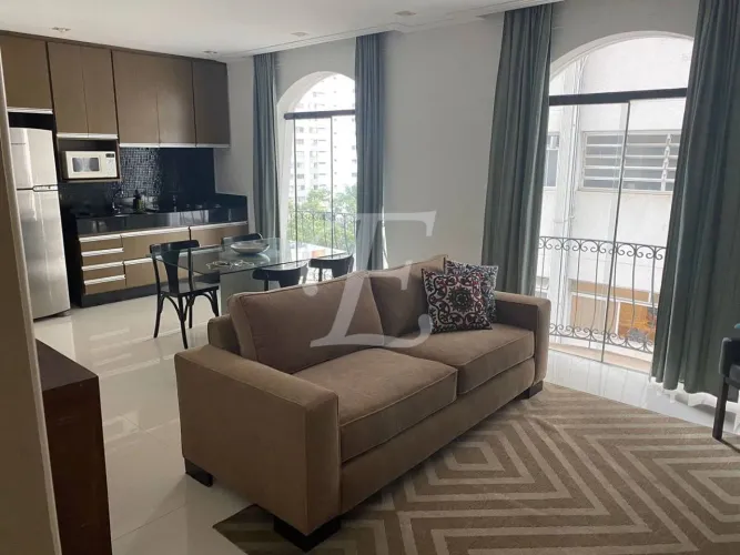 Apartamento mobiliado Alameda Lorena, parte plana do Jardins, 78 m² 1 dormitório e 1 banhe