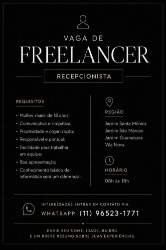 VAGA EM CAMPINAS - RECEPCIONISTA