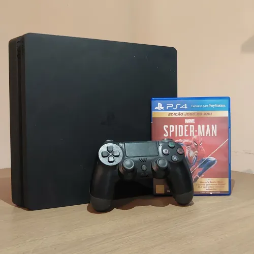 Playstation 4 (PS4) Slim 1TB + Spider-Man GOTY | Sem controle