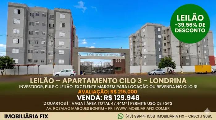 ? Investidor, pule o leilão: Excelente margem para locação ou revenda no Cilo 3!