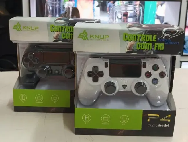 Controle Sem Fio Compatível PS4, PC E TV KP-GM018 Knup Branco