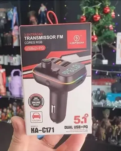 Transmissor FM Bluetooth Veicular Kapbom KA-C171