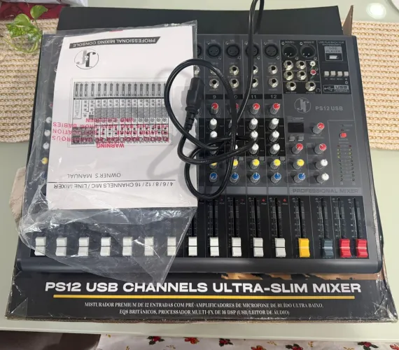 MESA DE SOM J&F PS12 USB CHANNELS ULTRA SLIM