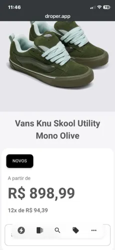 Vendo Par de Tênis Vans 35/36