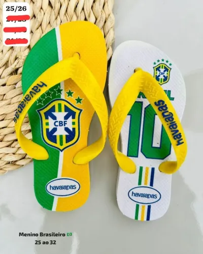Sandália Infantil Brasil Copa do Mundo | Menino e Menina | R$ 29,90