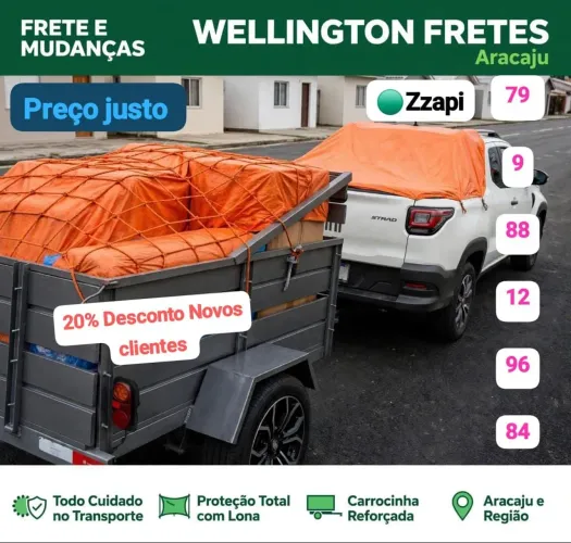 FRETE FRETES 24 HORAS + PROTEÇÃO DO SEU MÓVEL+ PREÇO BAIXO (JUSTO).2O%OFF