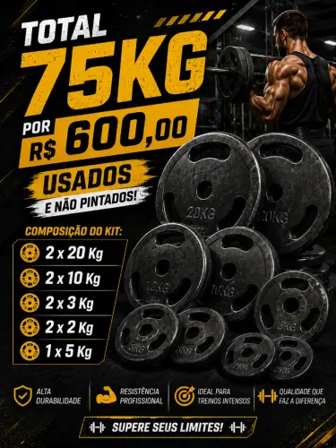 Anilhas de musculação - KIT 75 Kg