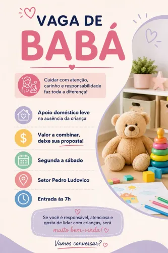 Vaga babá - Setor Pedro Ludovico