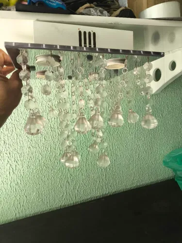 Lustre sala pendentes tipo cristal com 4 spots 30x30