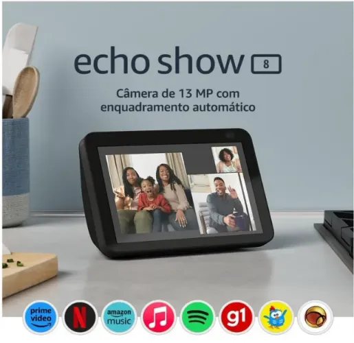 Echo Show 8 (2ª Geração): Tela Inteligente HD de 8" com Alexa e câmera