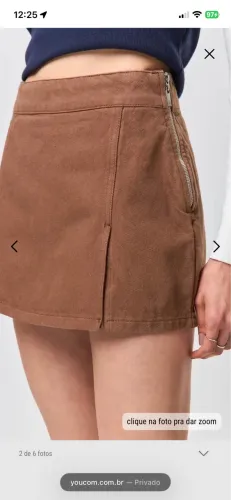 short saia youcom marrom , tamanho 42