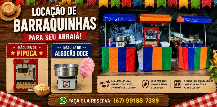 Barraca de Pipoca e Algodão Doce