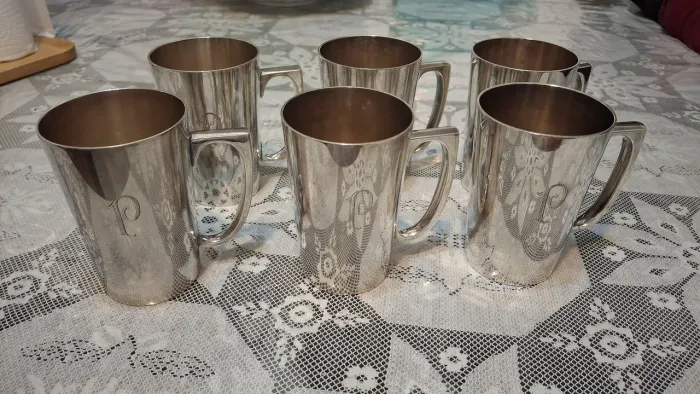 Conjunto 6 canecas de prata