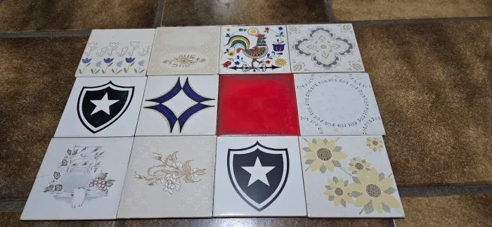 Azulejos Vintages Conjunto de Doze 15,5 cm X 15,5 cm