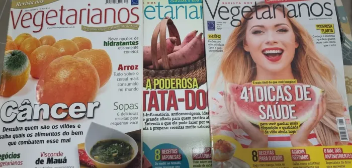 REVISTA DOS VEGETARIANOS (03 unidades) - SAÚDE QUALIDADE DE VIDA E BOA ALIMENTAÇÃO. 