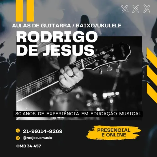 AULAS DE GUITARRA VIOLÃO BAIXO ELÉTRICO E UKULELE. HARMONIA E IMPROVISAÇÃO.
