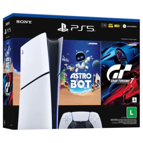 PS5 com 2 Jogos - Console Novo, Lacrado - Aceitamos Console Usado na Troca!