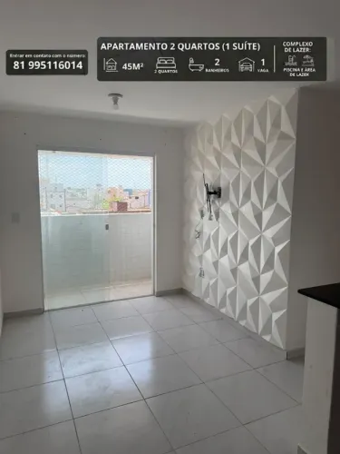 Apartamento 2 quartos (1 suíte) 45m² novo Geisel, nascente, 100m varejão