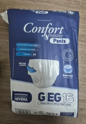 Fralda Geriátrica Adulto Confort Master Pants G/EG 16 Unidade
