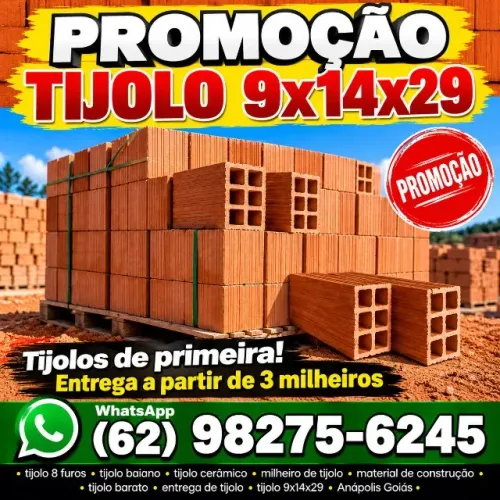 Tijolo 9x14x29 em promoção