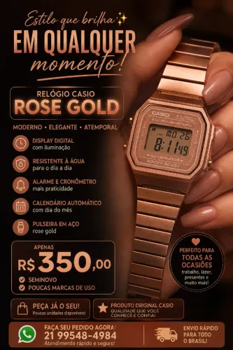 Relógio Feminino Casio Vintage Digital - Rose
