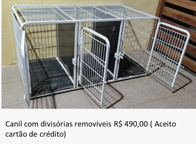 Canil com divisórias removíveis