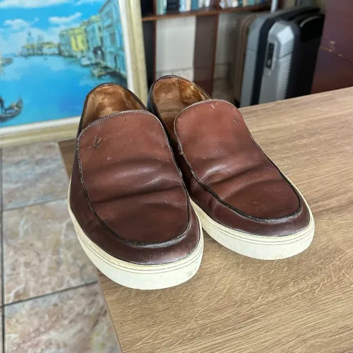 Sapato casual slip-on brooksfield original couro autêntico caramelo 42