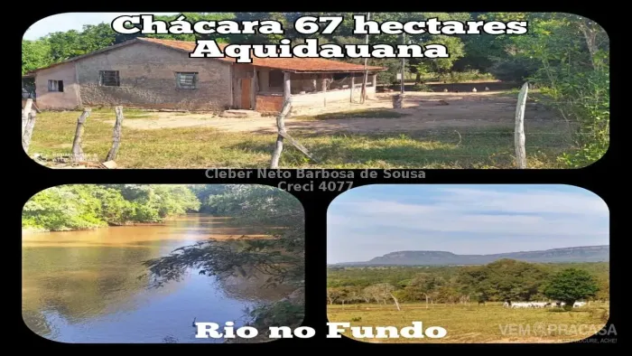 CHÁCARA COM 67 HECTARES COM RIO TABOCO AO FUNDO!